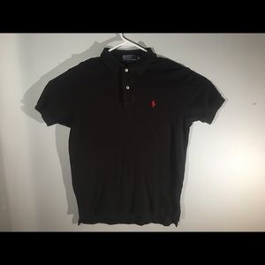 Men’s black and red collared polo t shirt size M